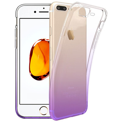 

ESCASE iPhone8 / 7plus корпус мобильного телефона корпус Apple защитная оболочка силиконовая мягкая оболочка прозрачная градиентная защита рукав 5.5 дюймов прозрачный фиолетовый