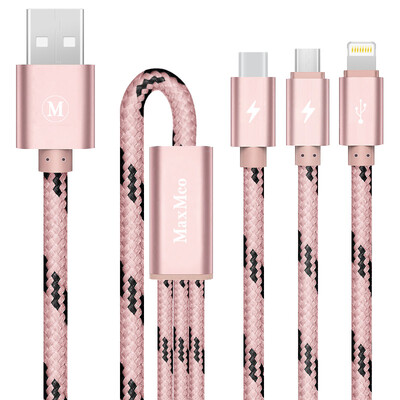 

Masi Maca Apple Data Line Type-C Andrews dragged three data lines SHY03 gold iPhone7 / 6plus Samsung S8 Huawei P10 glory V8 millet 5 / vivo / oppo