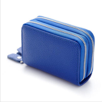 

Genuine Real Leather Blocking Credit ID Card Holder Pocket Wallet Zip Purse UK