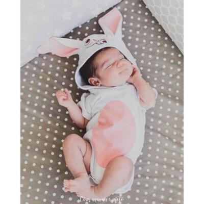 

AU Newborn Baby Boys Girls Bunny Hooded Romper Bodysuit Jumpsuit Outfits Clothes