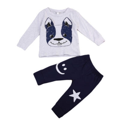 

UK Stock Newborn Baby Boy Girl Cartoon T-shirt Tops Pants 2pcs Outfits Set 0-18M