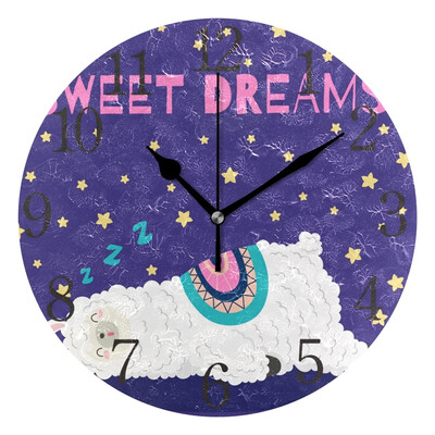 

Wall Clock Arabic Numerals Design Lama Sweet Dreams Round