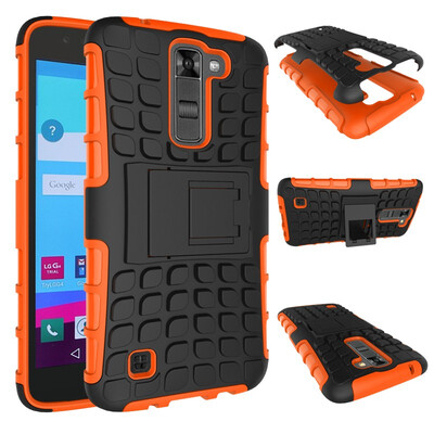 

Fivice LG K7 Case TPU anti-fall tire pattern back clip bracket phone case