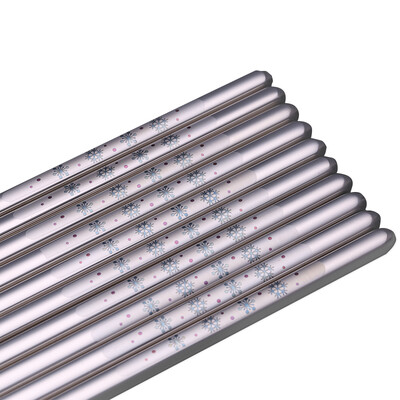 

Double gun Suncha chopsticks 304 stainless steel chopsticks snowflake chopsticks suit non-slip Japanese hotel chopsticks 10 double loaded DK3055