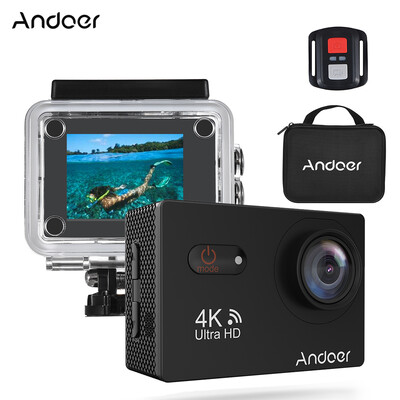 

Andoer AN9000R 4K 16MP WiFi Action Sports Camera 1080P FHD 2" Touchscreen 170° Wide Angle Lens with Remote Control Hard Case Suppo