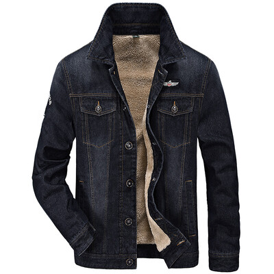 

Ladies Jeep Jack Men's Fashion Shirt с длинным рукавом Печать плюс бархатная повседневная куртка Jacket 9756 Black XL