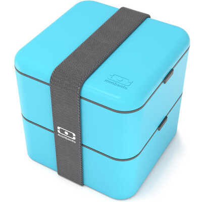 

Monbento оригинальная двухслойная квадратная коробка микроволновой печи коробка для завтрака Японская коробка для завтрака неба голубой 1200 03 004
