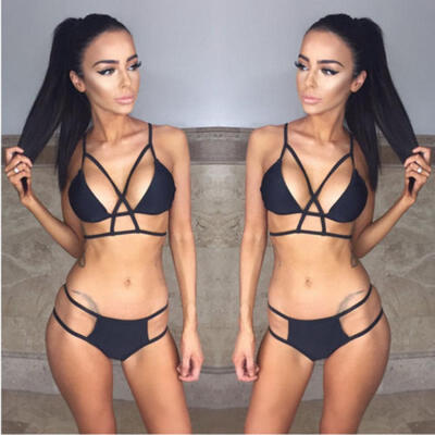 

Womens Bikini Set Bandage Push-Up Padded Monokini Swimsuit Bathing Brazilian HOT