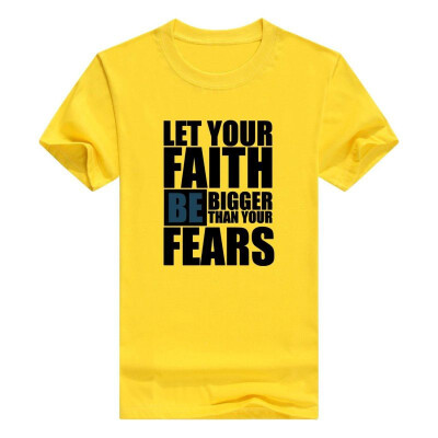 

Christian Religious Men Tshirt Let Faith Be Bigger Than Fears