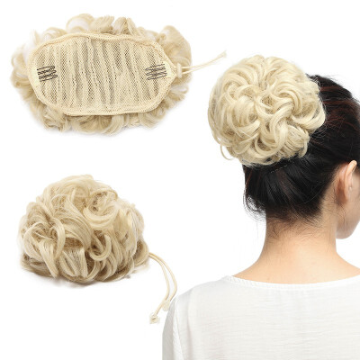 

Real Natural Curly Messy Bun Hair Piece Scrunchie Updo Hair Extensions