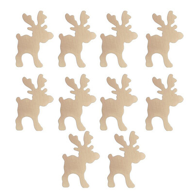 

UpperX Wooden Elk Shape Embellishments Crafts Christmas Tree Hanging Pendant Tags Xmas Ornament for Art DIY Craft Scrapbooking