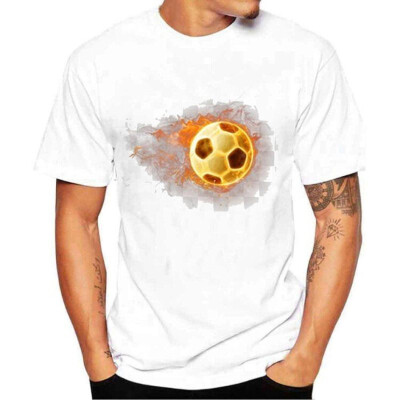 

Clearance Men T Shirt ღ ღ Exclusive Fashion Tees Shirt Football Print Short Sleeve Tops T Shirt Tank XXL White