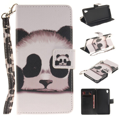 

Panda Design PU Leather Flip Cover Wallet Card Holder Case for SONY Xperia M4 Aqua