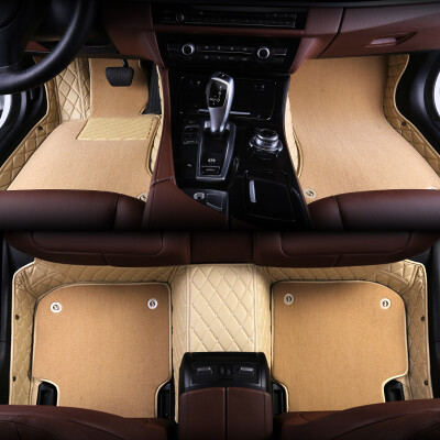 

Kang car treasure car mats all surrounded by leather car special beige manufacturers custom straight hair