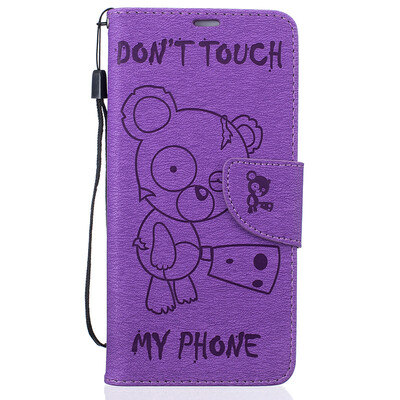 

Purple Bear Style Embossing Classic Flip Cover with Stand Function and Credit Card Slot for SAMSUNG Galaxy Note 7