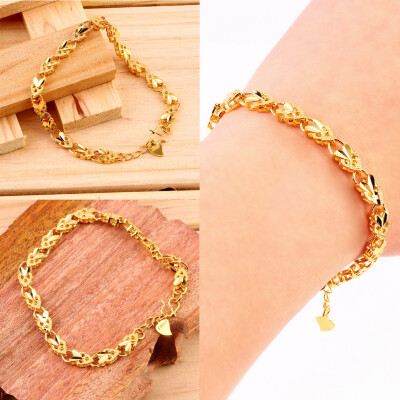 

Vacuum Plating 24K Gold Angel Heart Bracelet Emulational Jewelry Bracelet