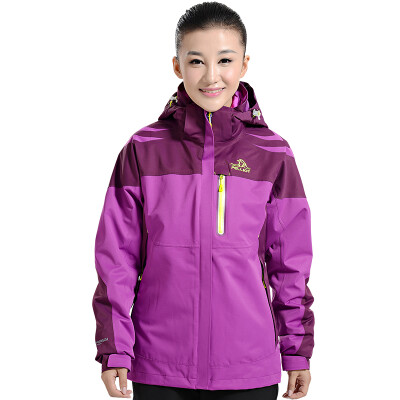 

Pellie and PELLIOT outdoor jackets men and women triple leather waterproof breathable couple ski suit two sets of 1762 female purple L