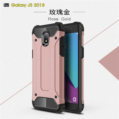 

Fivice Samsung Galaxy J3 2018 case Luxury Silicone Diamond Armor PC Hard Shell Phone Case