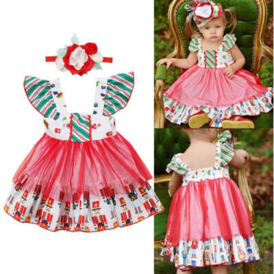 

Newborn Girl Princess Dress Kids Baby Party Wedding Pageant Tutu Christmas Gifts