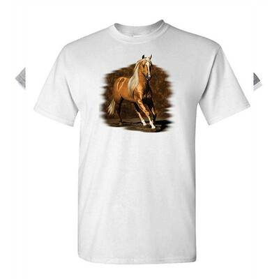 

Golden Boy Horse - Equine Equestrian Steed - Mens Cotton T-Shirt