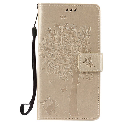 

Gold Tree Design Кожа PU флип крышки Кошелек Карты Держатель чехол для One Plus Three
