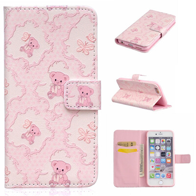 

Little bear Design PU Leather Flip Cover Wallet Card Holder Case for IPHONE 66S