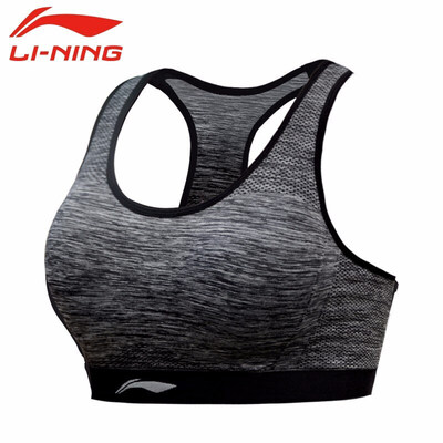 

Li Ning LI-NING sports vest underwear womens shockproof running gather yoga fitness badminton wear underwear sports bra female models AUBN124-2 rock gray XL
