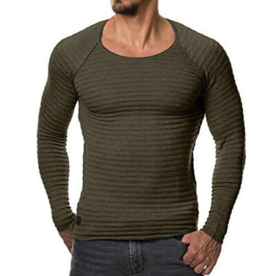 

US STOCK Mens Slim Fit Long Sleeve Slim T-shirts Casual Tee Shirt Tops Pullover