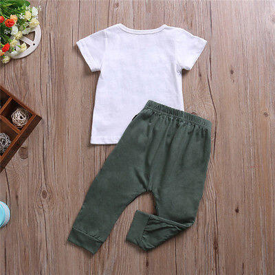 

Cotton Toddler Kid Baby Boys Wild Child T-shirt TopLong Pants Outfits Clothes