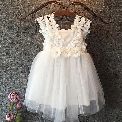 

Elegant Feast Baby Girls Princess Lace Flower Tulle Tutu Gown Formal Party Dress