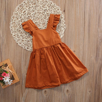 

Newborn Baby Girls Infant Bowknot Sleeveless Outfit Ruffled Vest Dress Sundress