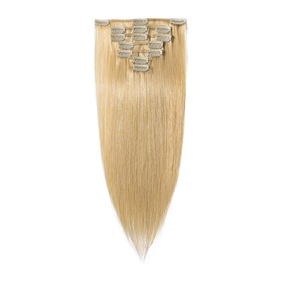 

7 PcsSet 100 Human Hair Clip In Hair Extensions Women Girls Long Straight Full Head Hair Extension