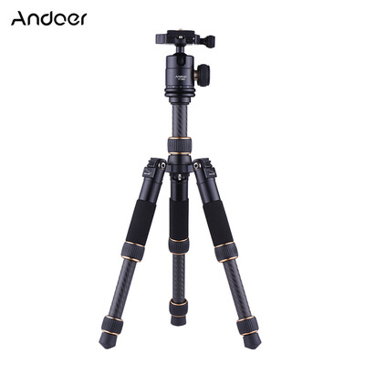 

Andoer TP166C Portable Lightweight Carbon Fiber Table Mini Tripod with Ball Head Kit 3-Section Adjustable Height Fold Only 21cm fo