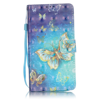 

Golden Butterfly Design PU Leather Flip Cover Wallet Card Holder Case for SAMSUNG NOTE5