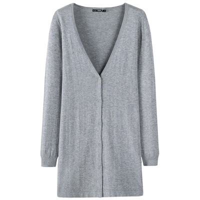

Semir Lady Simple Pure V-образным вырезом вязать кардиган куртка свитер свитер 19316070404 Medium Flower Grey L