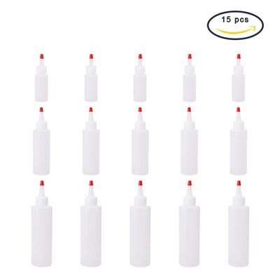 

PH PANDAHALL 15 pcs 3 Sizes White Plastic Glue Bottles Squeeze Bottles