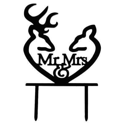 

UpperX Creative Mr&Mrs Personalized Wedding Cake Toppers Deer Cake Topper for Special Events