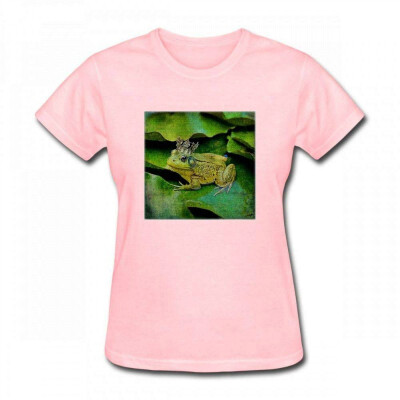 

Andrea Haase Animals Illustration Funny Green Frog with Golden Crown Illustration Women T-Shirt