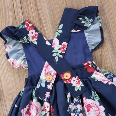 

Lovely Kids Baby Girls Floral Backless Party Pageant Tutu Dress Sundress Clothes