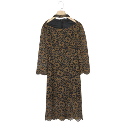 

Sexy Choker 34 Sleeve Lace Crochet Zipper Women Bodycon Dress