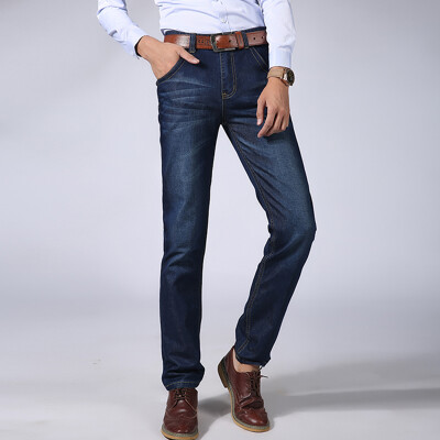 

Yi Shi fashion business casual simple Slim straight jeans male ZY946 blue 33