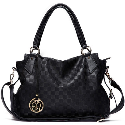 

Ma Liannu shoulder Messenger bag handbags Europe&the United States fashion check bag elegant black
