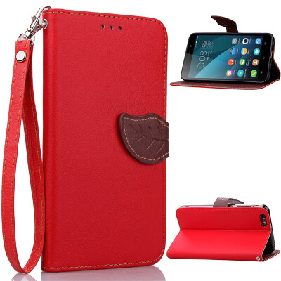 

Red Design PU Leather Flip Cover Wallet Card Holder Case for Huawei Honor 4X