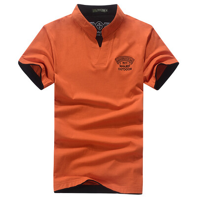 

Jeep Shield NIAN JEEP short sleeve T-shirt male V-neck outdoor climbing leisure T-shirt 9251 orange 2XL