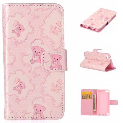 

Little bear Design PU Leather Flip Cover Wallet Card Holder Case for iPad Touch 5/6