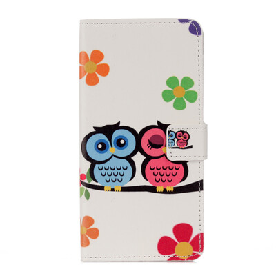 

Две Совы Дизайн Кожа PU откидная крышка бумажника карты держатель чехол для Huawei чести 6X