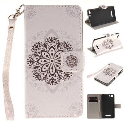 

Datura flowers Design PU Leather Flip Cover Wallet Card Holder Case for WIKO Lenny 2