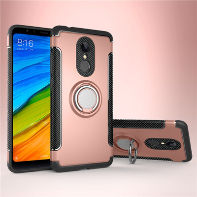 

Fivice Xiaomi Redmi 5 case PC metal ring shell magnetic car bracket TPU phone case