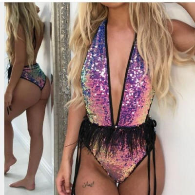 

Women Swimming Costume Padded Swimsuit Monokini Swimwear Bikini Push Up Bra UK A