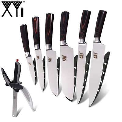 

XYJ japanese kitchen knives Imitation Damascus pattern Stainless Steel Knife Kitchen Tools